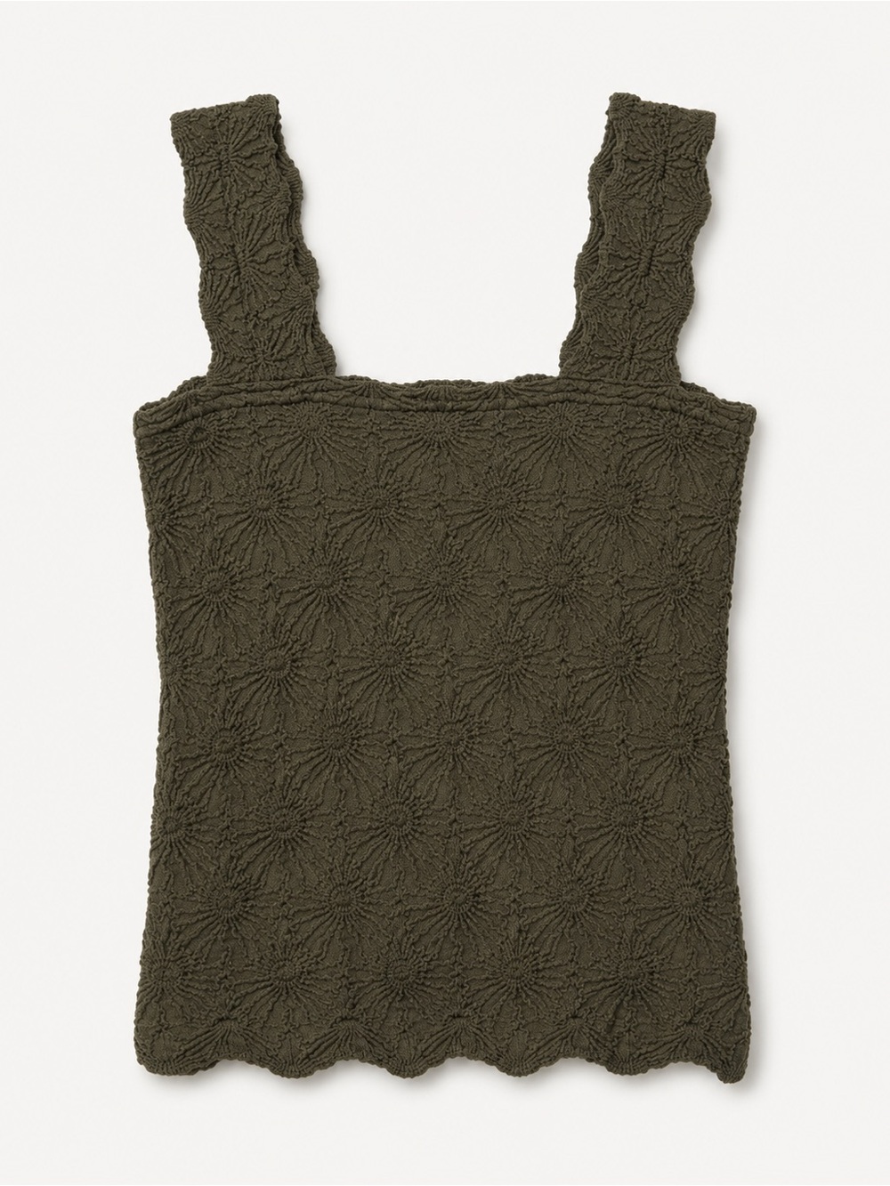Olive Green Textured Knit Tank Top - Women's - Picture 2 of 6